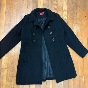 Women's Black Double-Breasted Coat